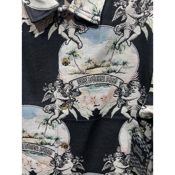 Rebel Vengeance Tapestry Jacket w/ A Cherub & Oasis Print Mens Size XL NWT - Picture 3 of 12